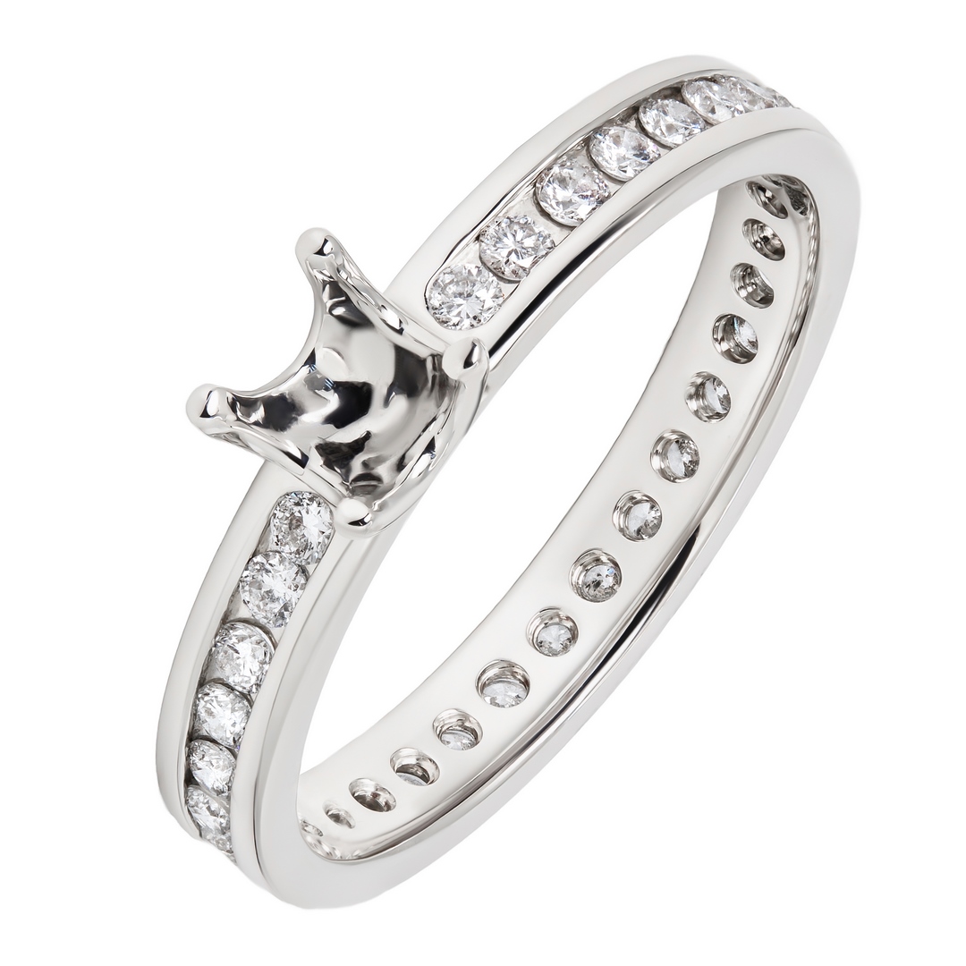 Кольцо из белого золота с бриллиантами