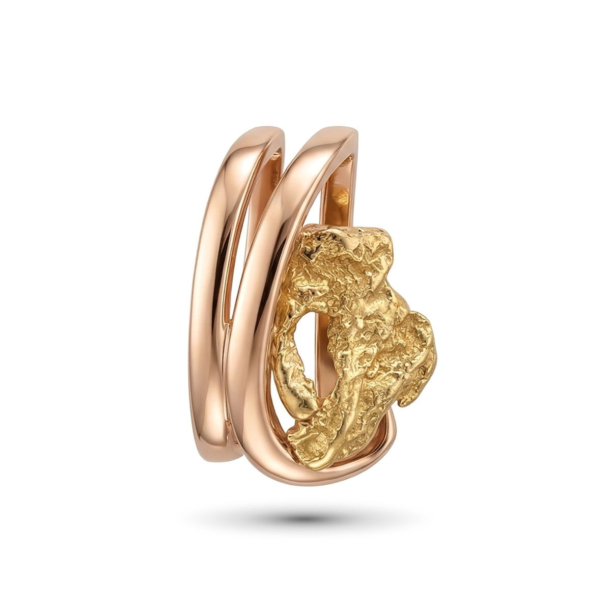 Подвеска из красного золота с самородком