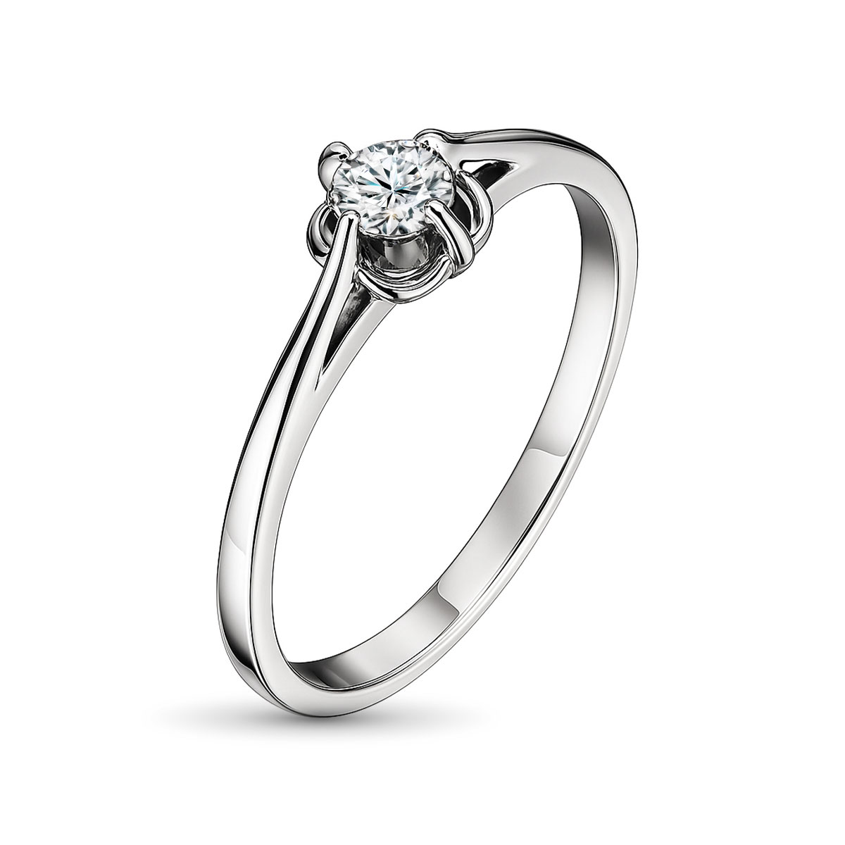 Кольцо из белого золота с бриллиантом