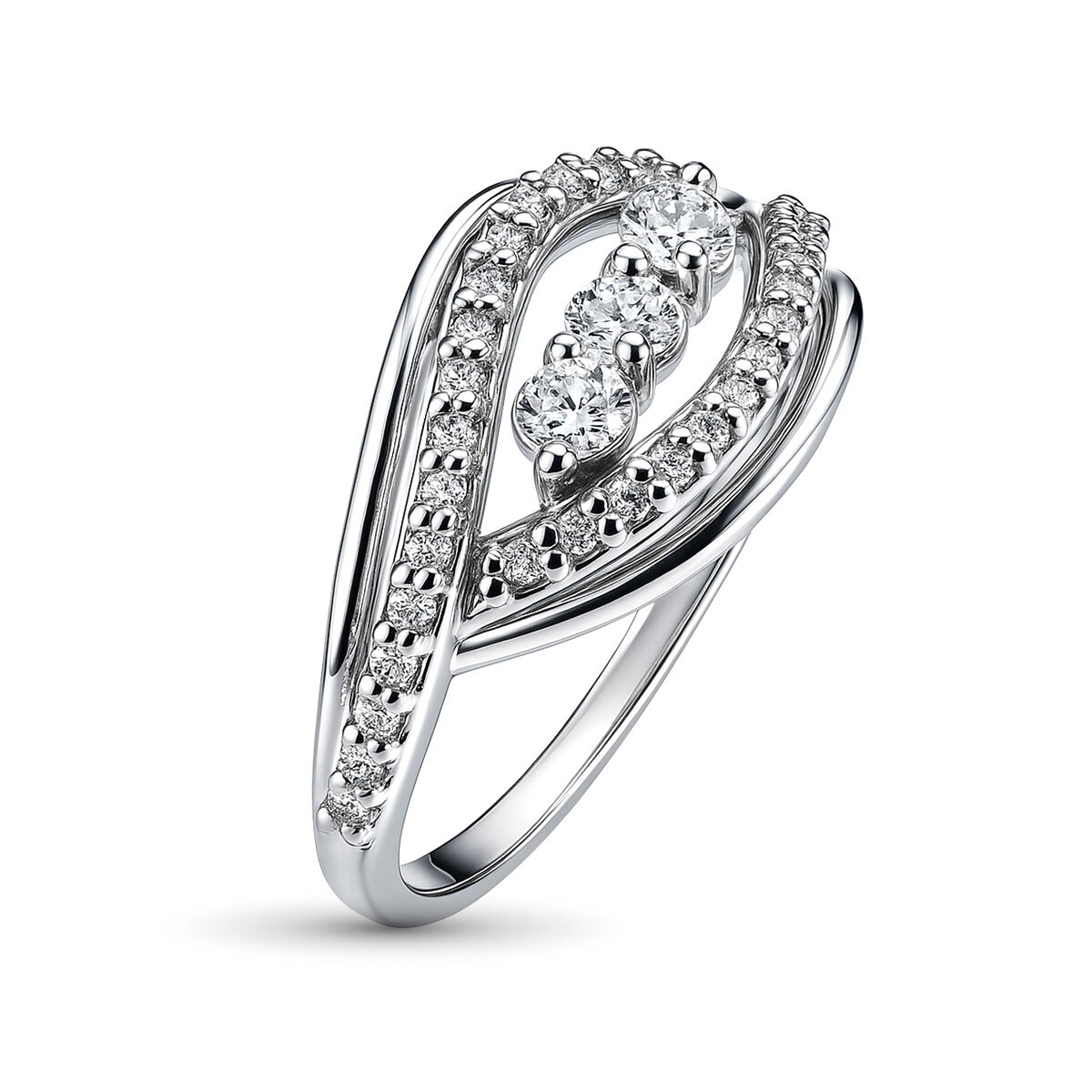 Кольцо из белого золота с бриллиантами