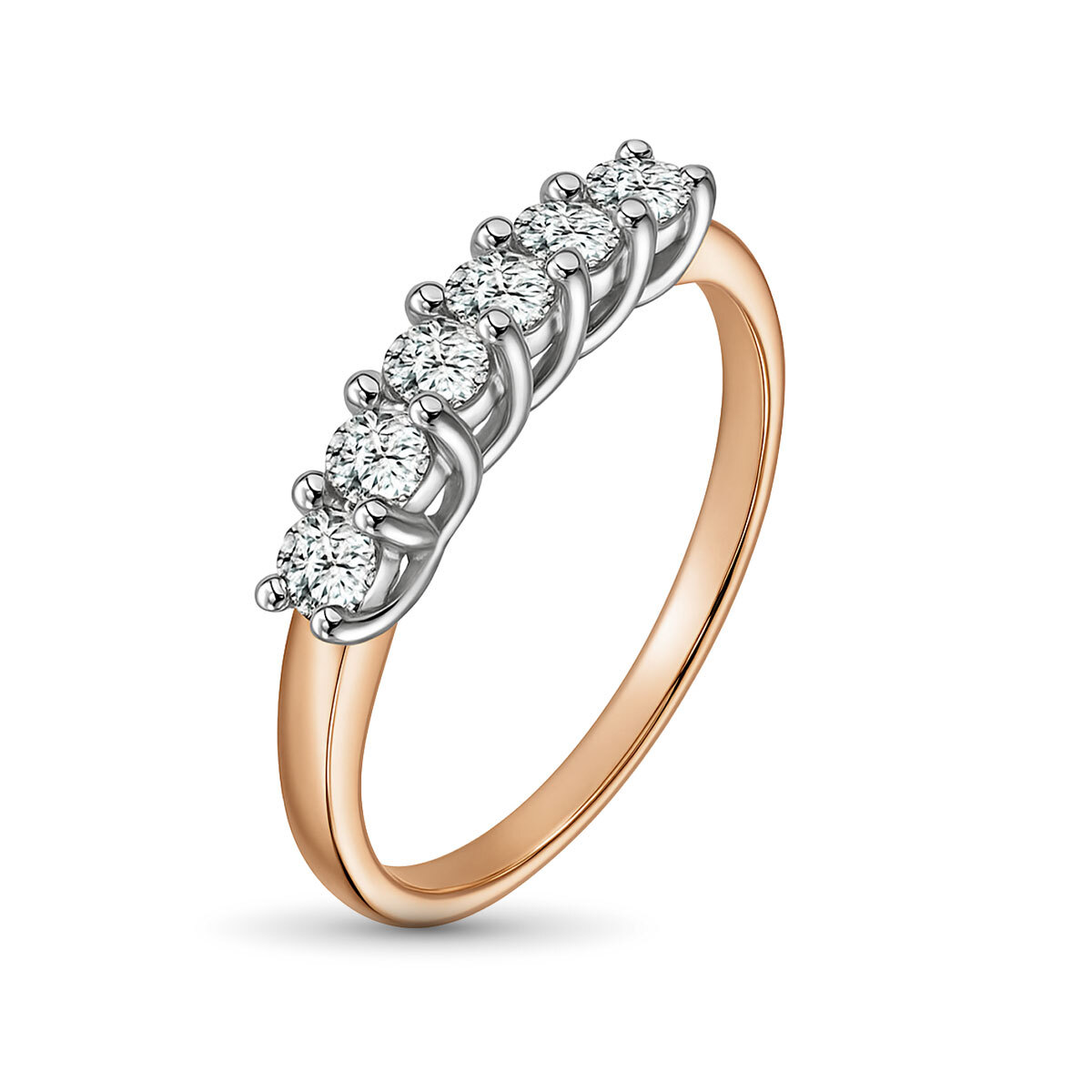 Кольцо из комбинированного золота с бриллиантами