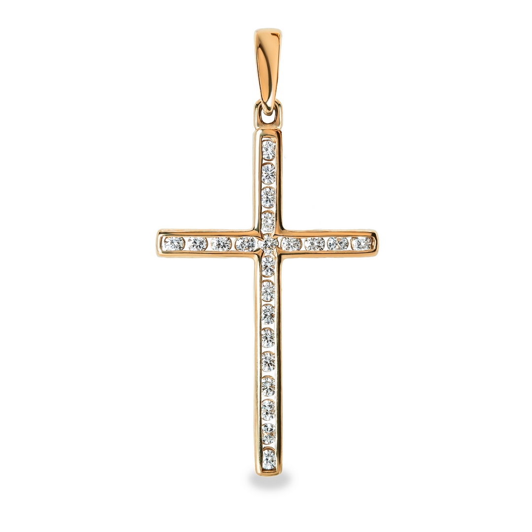 Подвеска из красного золота с бриллиантами