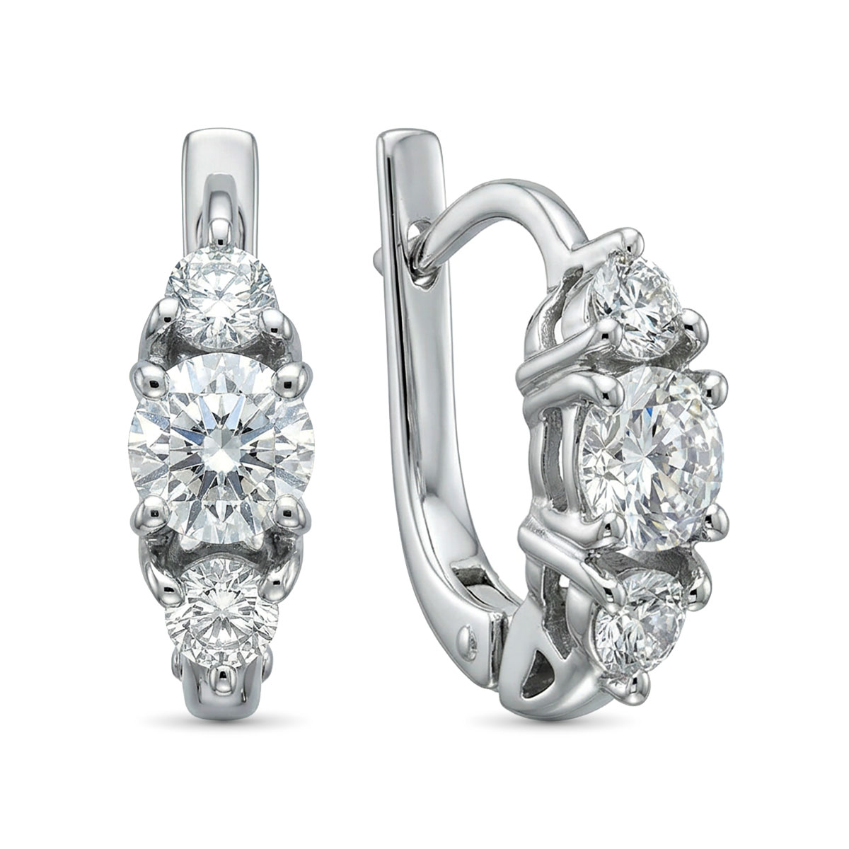 Серьги из белого золота с бриллиантами