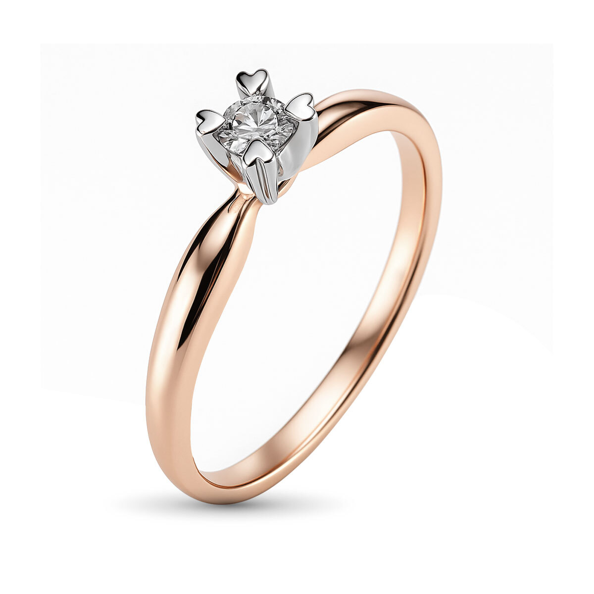 Кольцо из комбинированного золота с бриллиантами