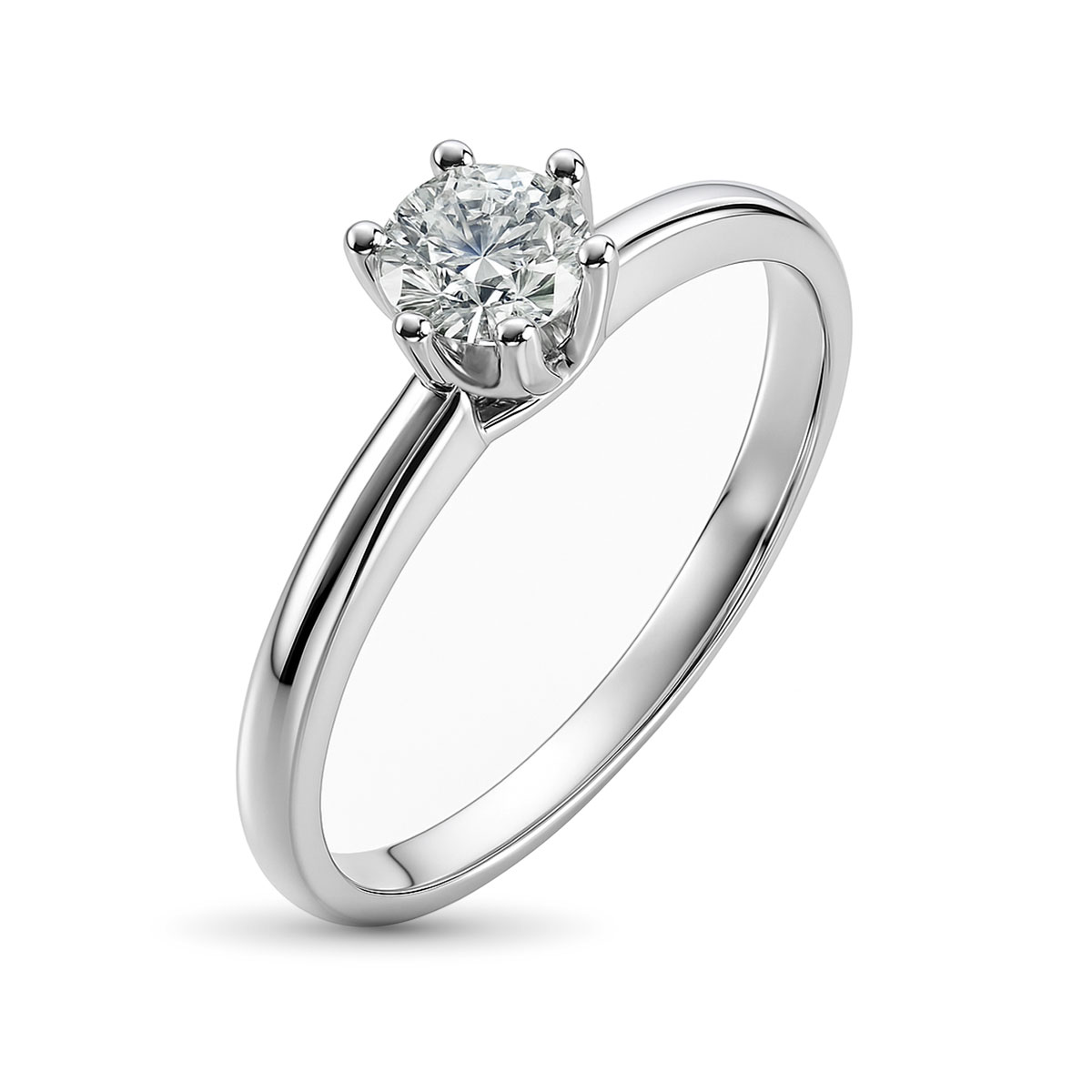 Кольцо из белого золота с бриллиантом