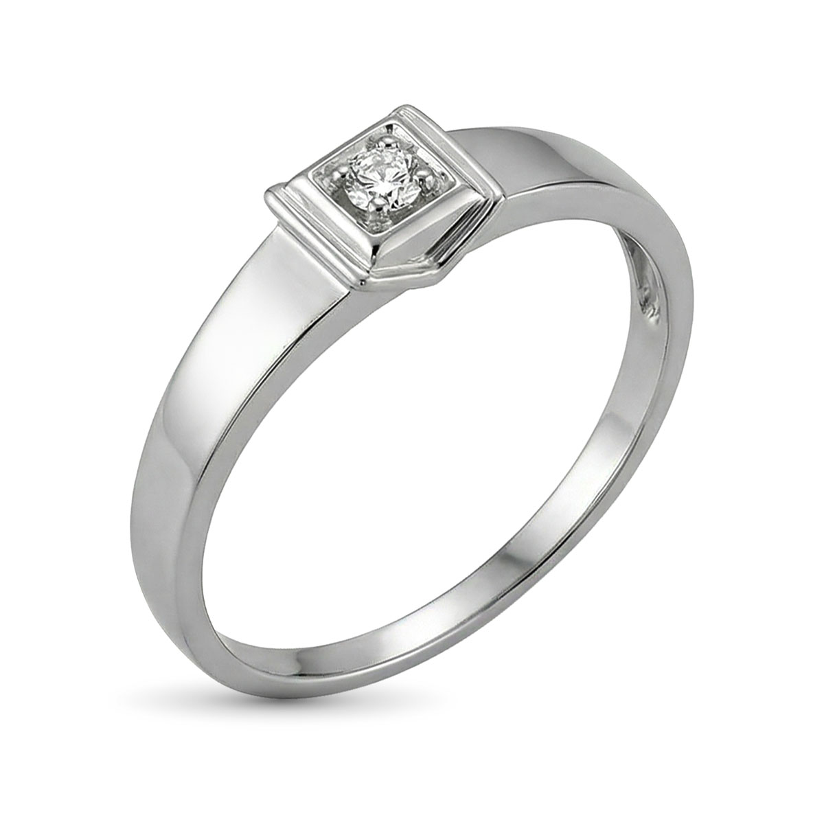 Кольцо из белого золота с бриллиантом