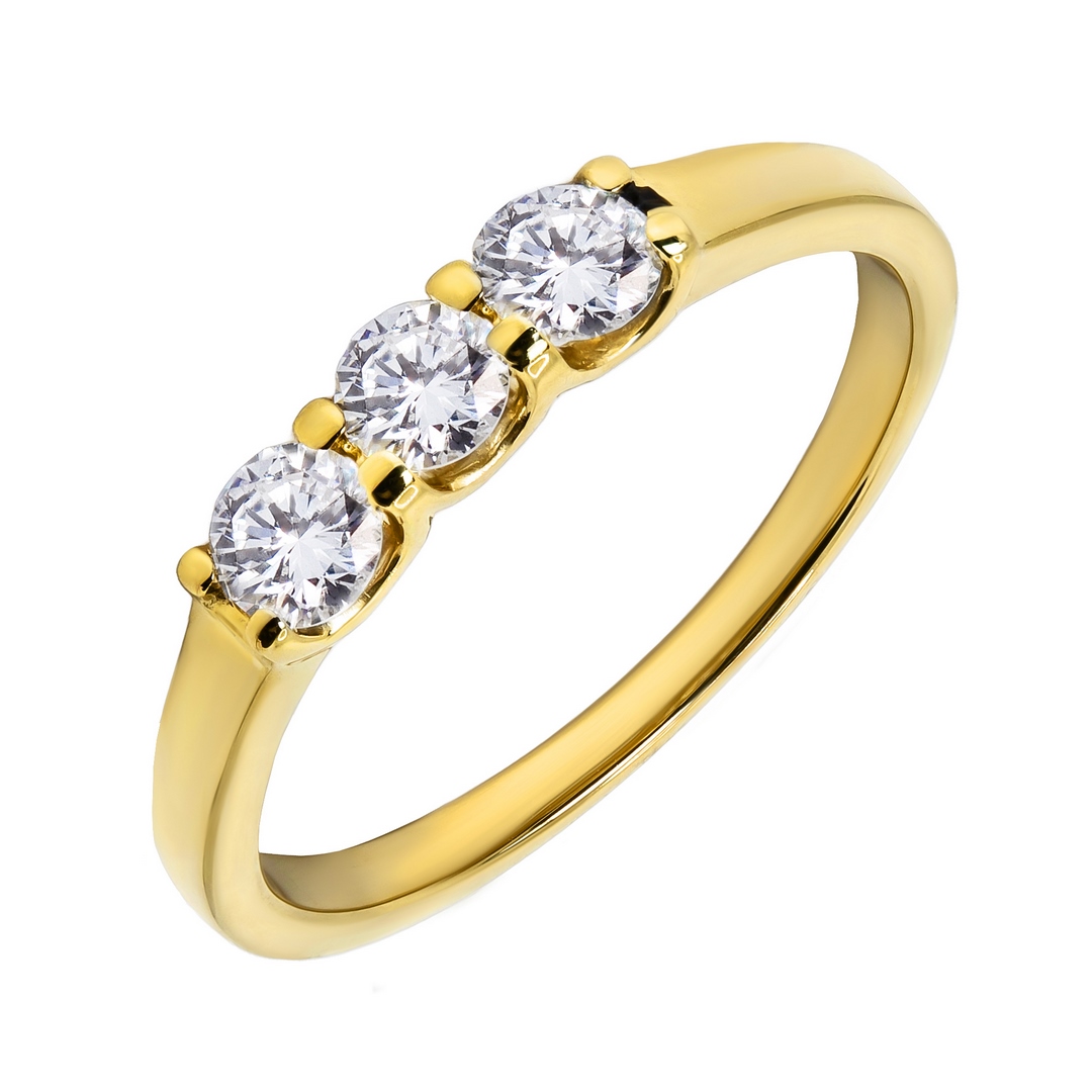 Кольцо из желтого золота с бриллиантами