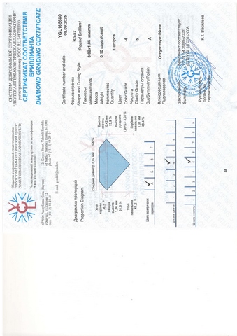 Бриллиант  0,100 карат