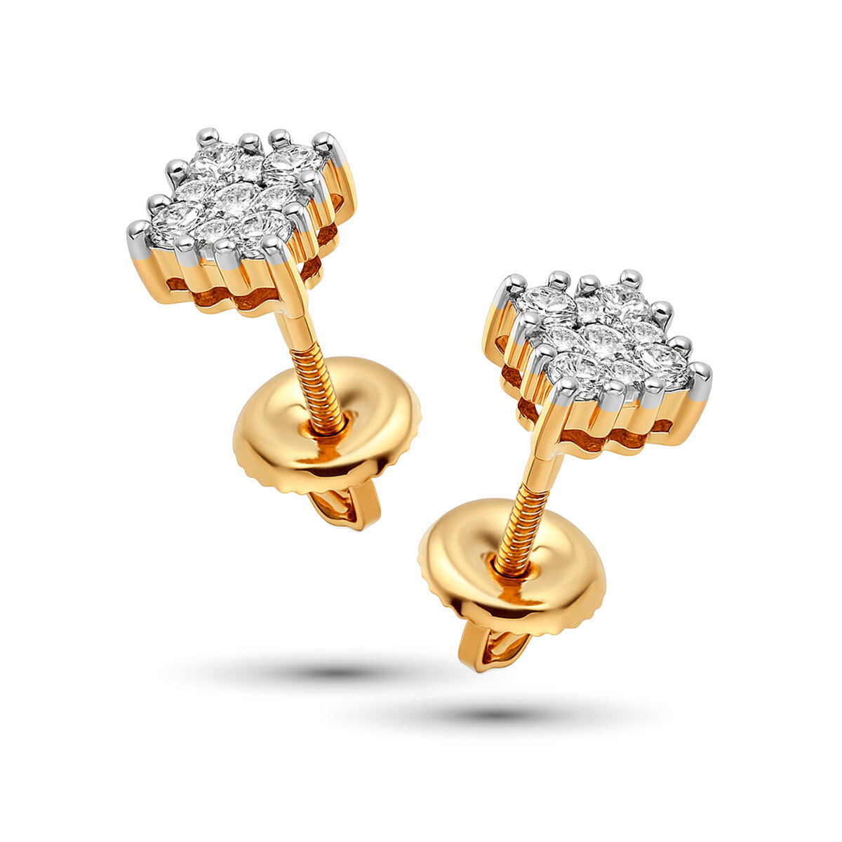 Серьги из красного золота с бриллиантами