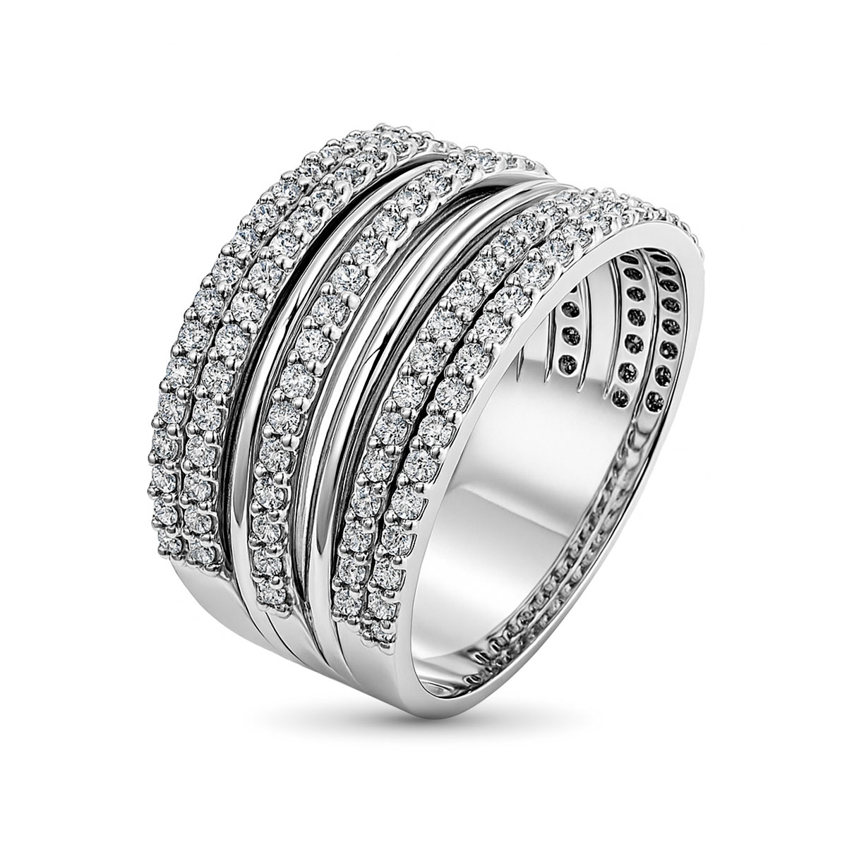 Кольцо из белого золота с бриллиантами