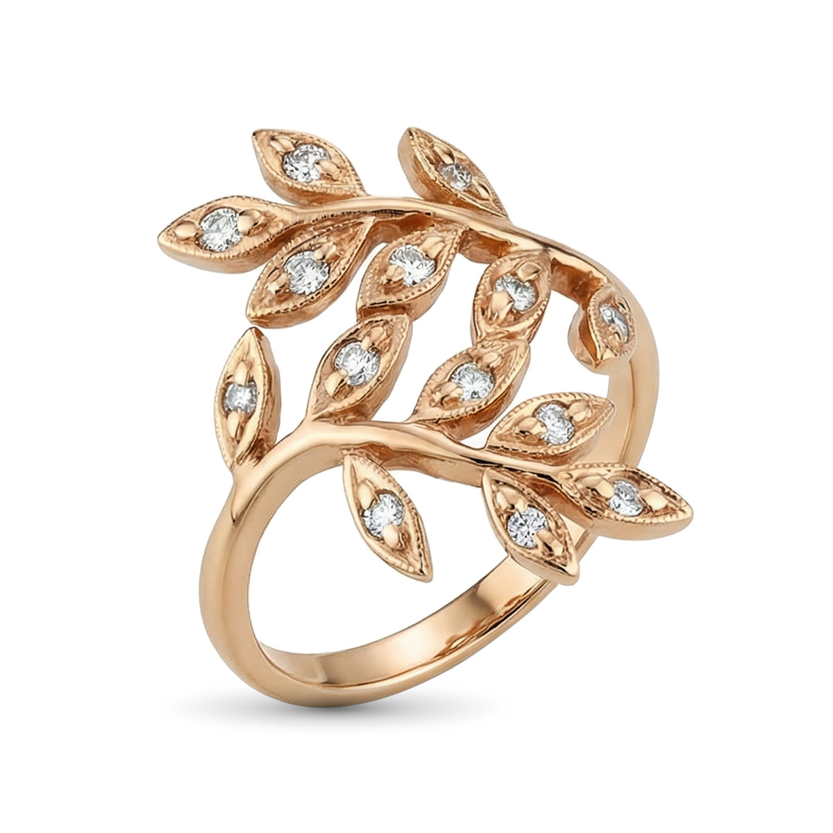 Кольцо из красного золота с бриллиантами