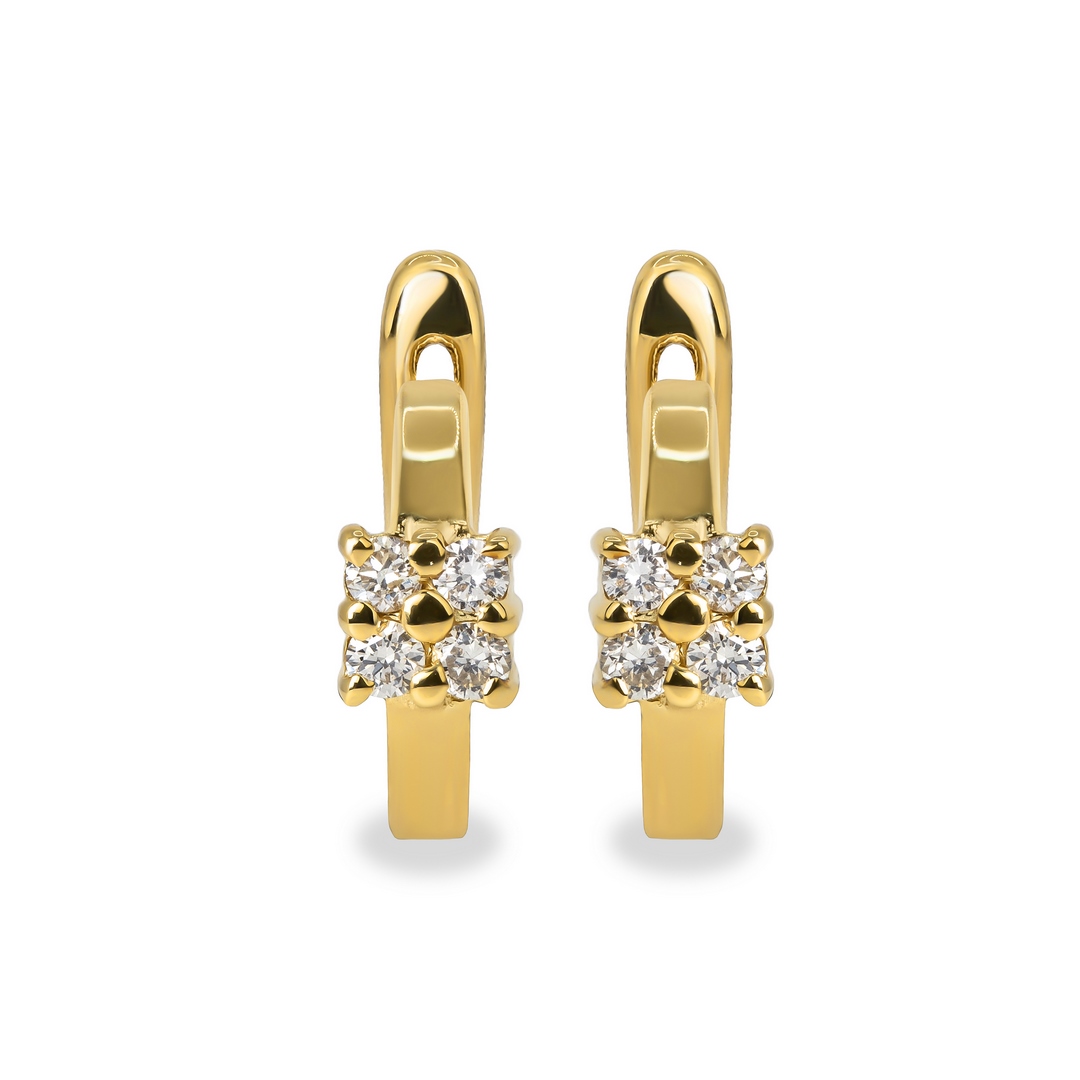 Серьги из желтого золота с бриллиантами