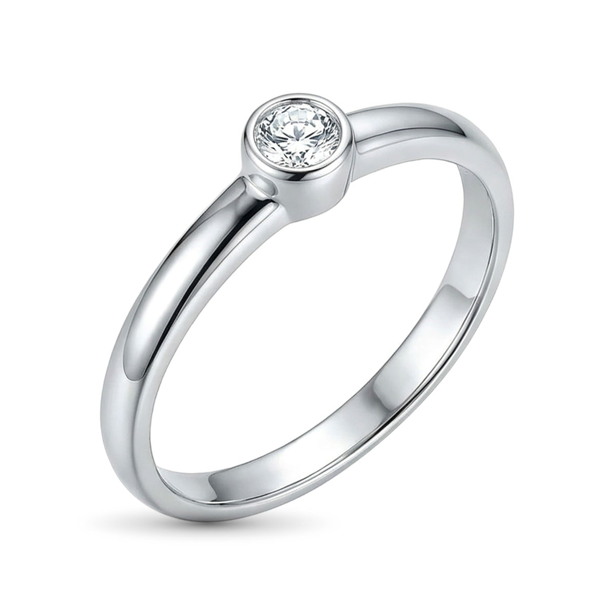 Кольцо из белого золота с бриллиантом