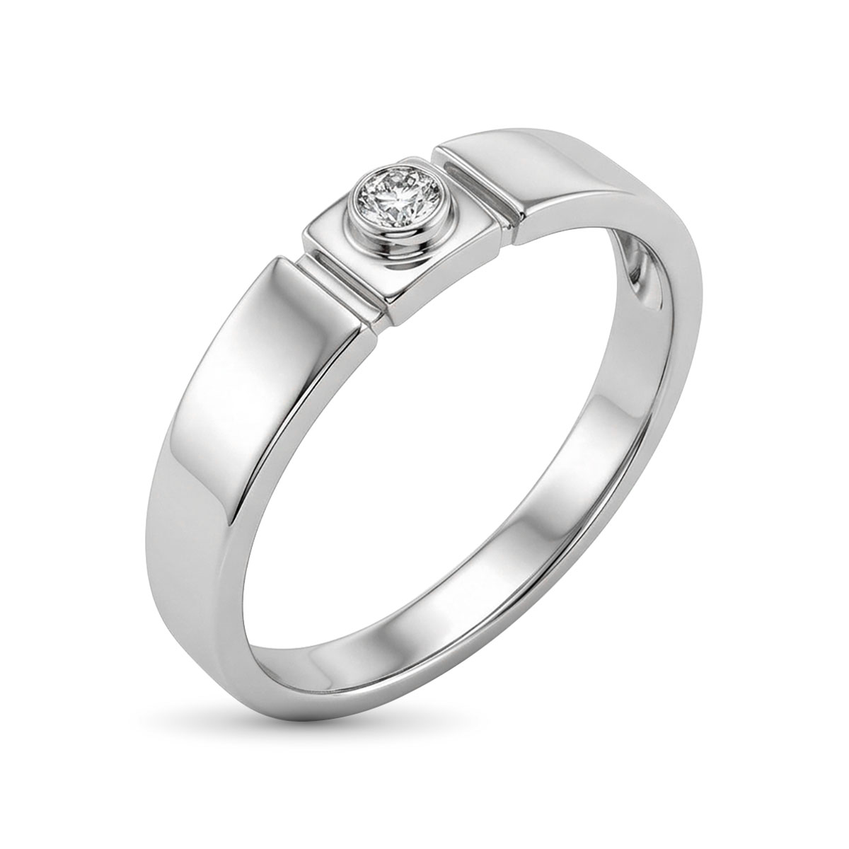 Кольцо из белого золота с бриллиантом