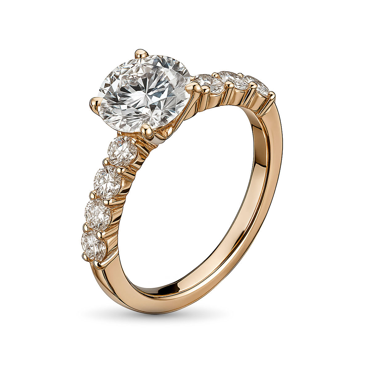 Кольцо из красного золота с бриллиантами