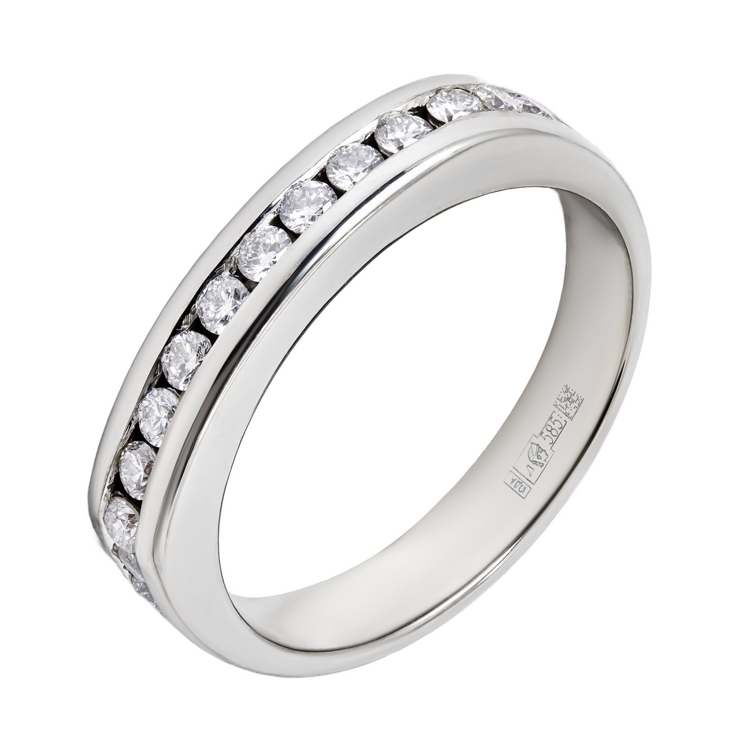 Кольцо из белого золота с бриллиантами