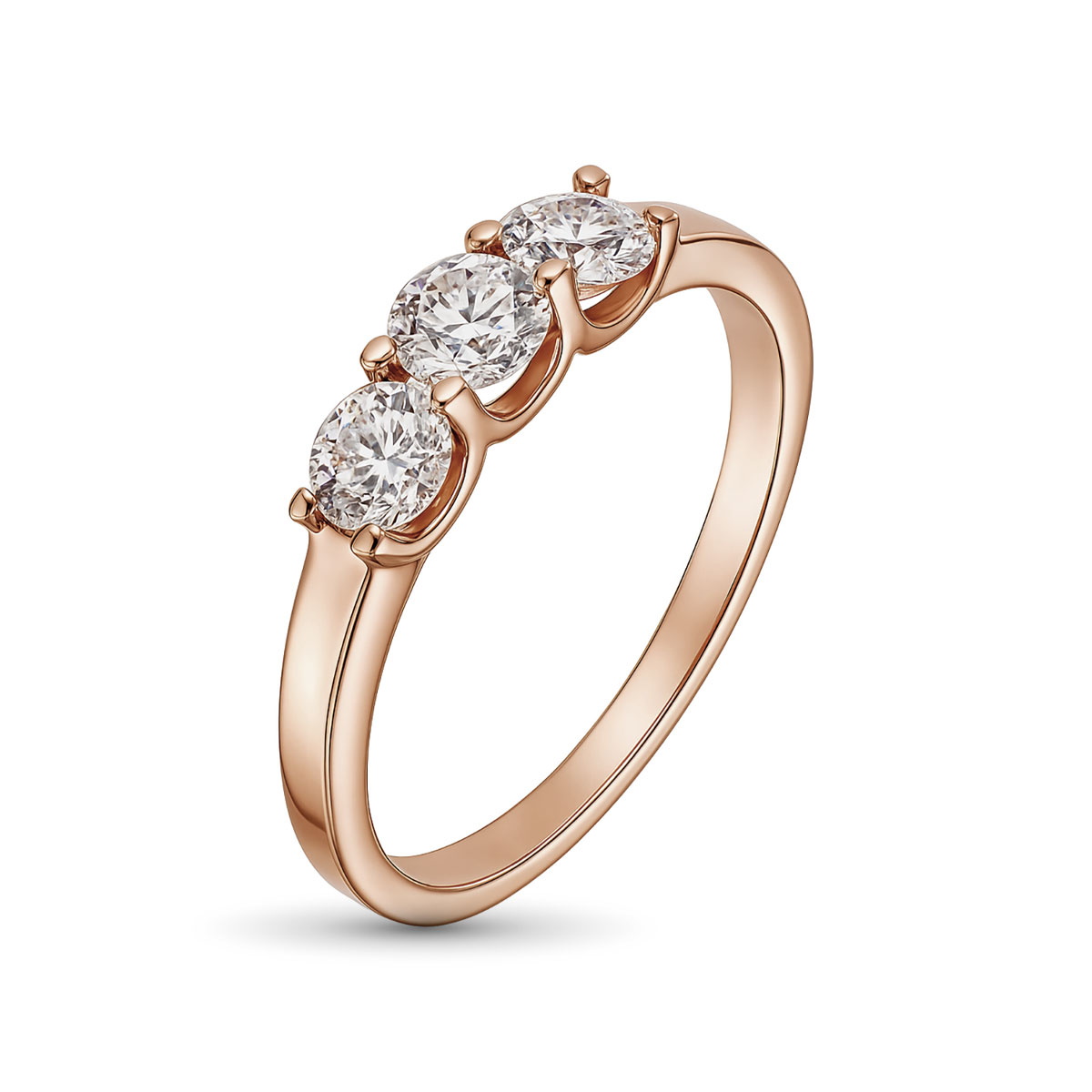 Кольцо из красного золота с бриллиантами