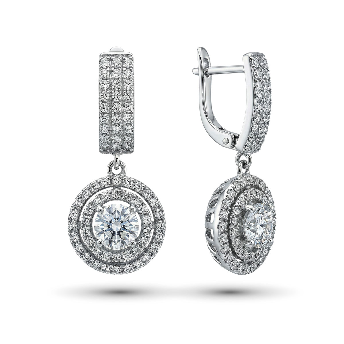 Серьги из белого золота с бриллиантами