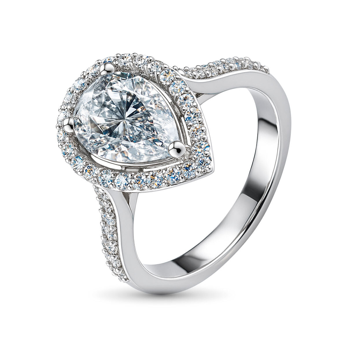 Кольцо из белого золота с бриллиантами