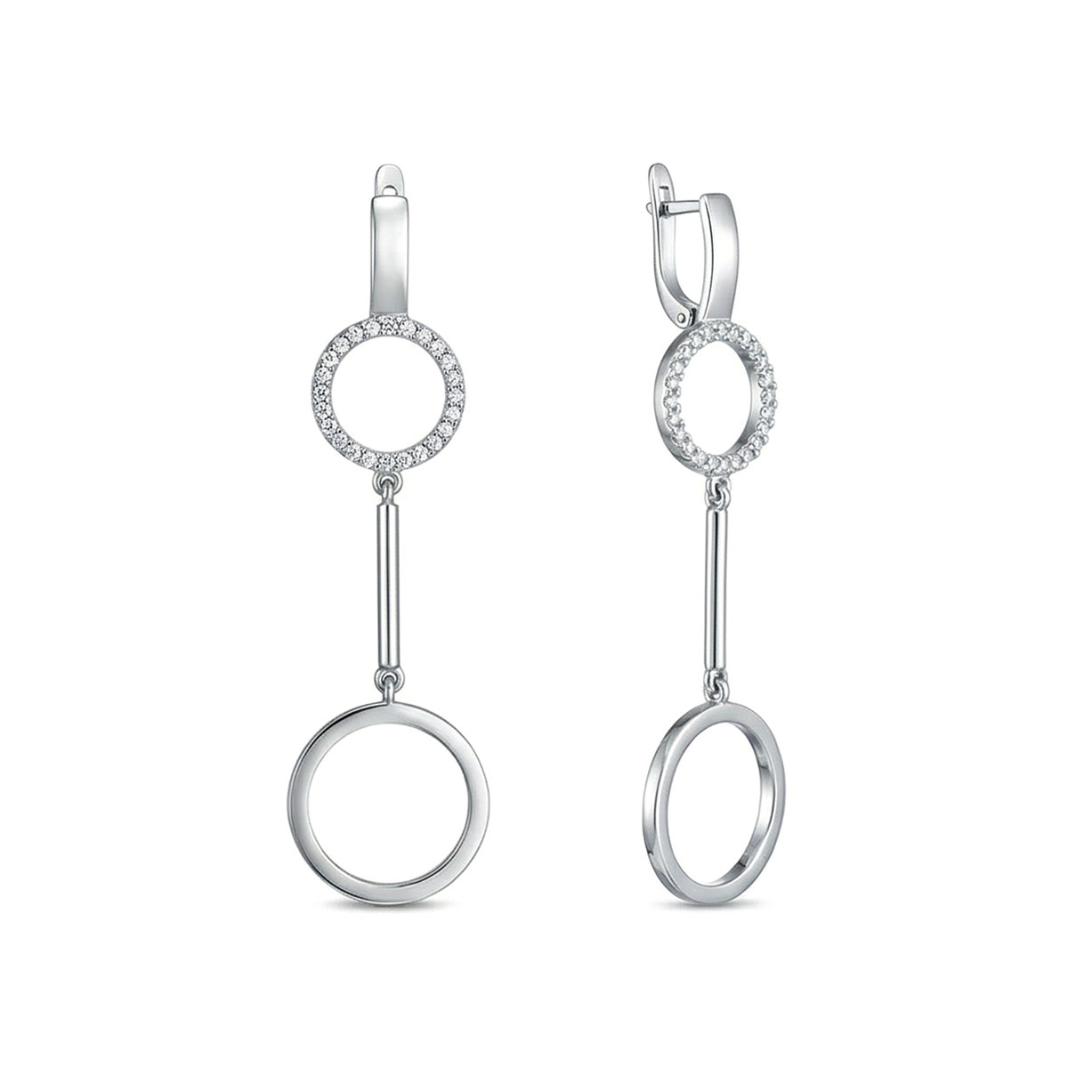 Серьги из белого золота с бриллиантами