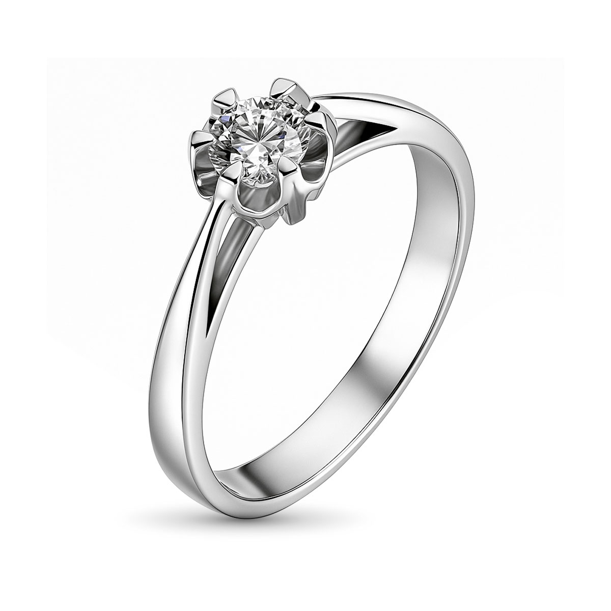 Кольцо из белого золота с бриллиантом