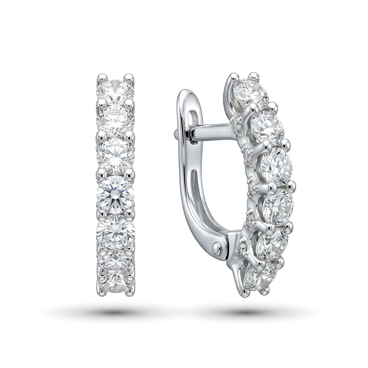 Серьги из белого золота с бриллиантами