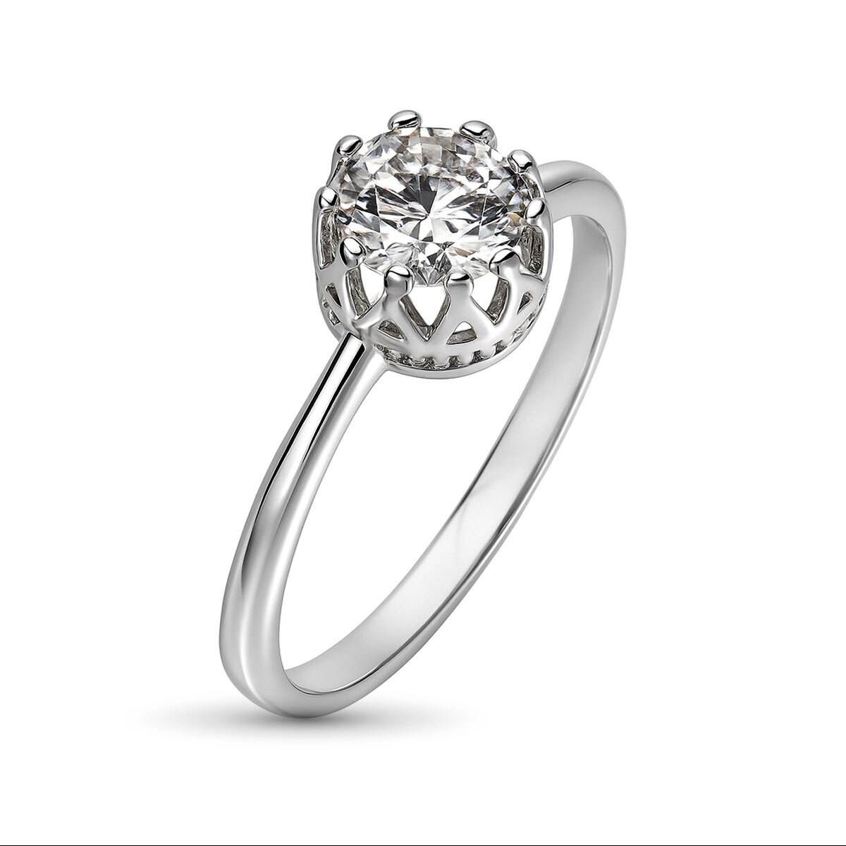 Кольцо из белого золота с бриллиантом