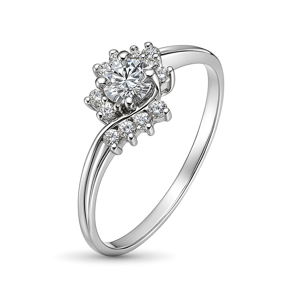 Кольцо из белого золота с бриллиантами