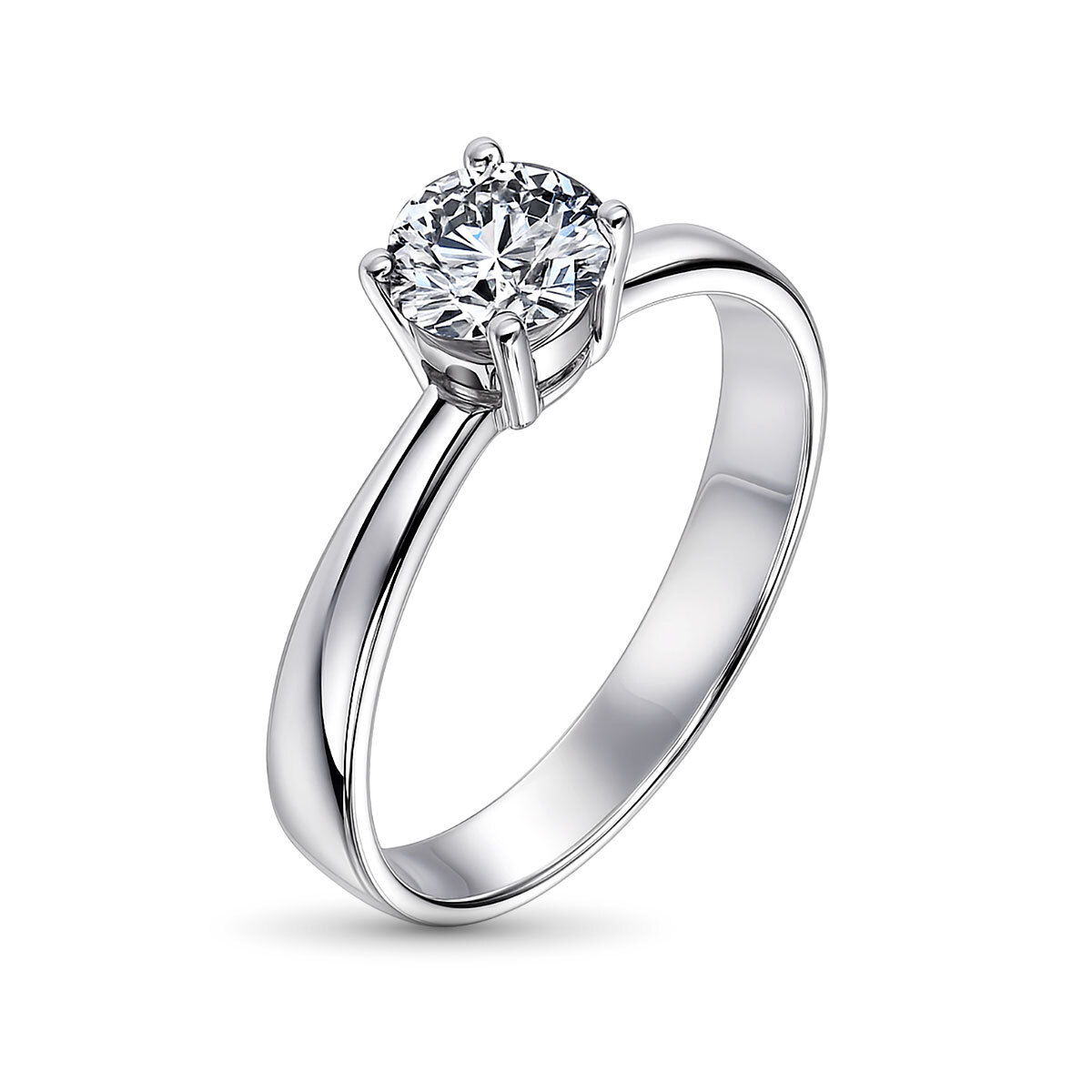 Кольцо из белого золота с бриллиантом