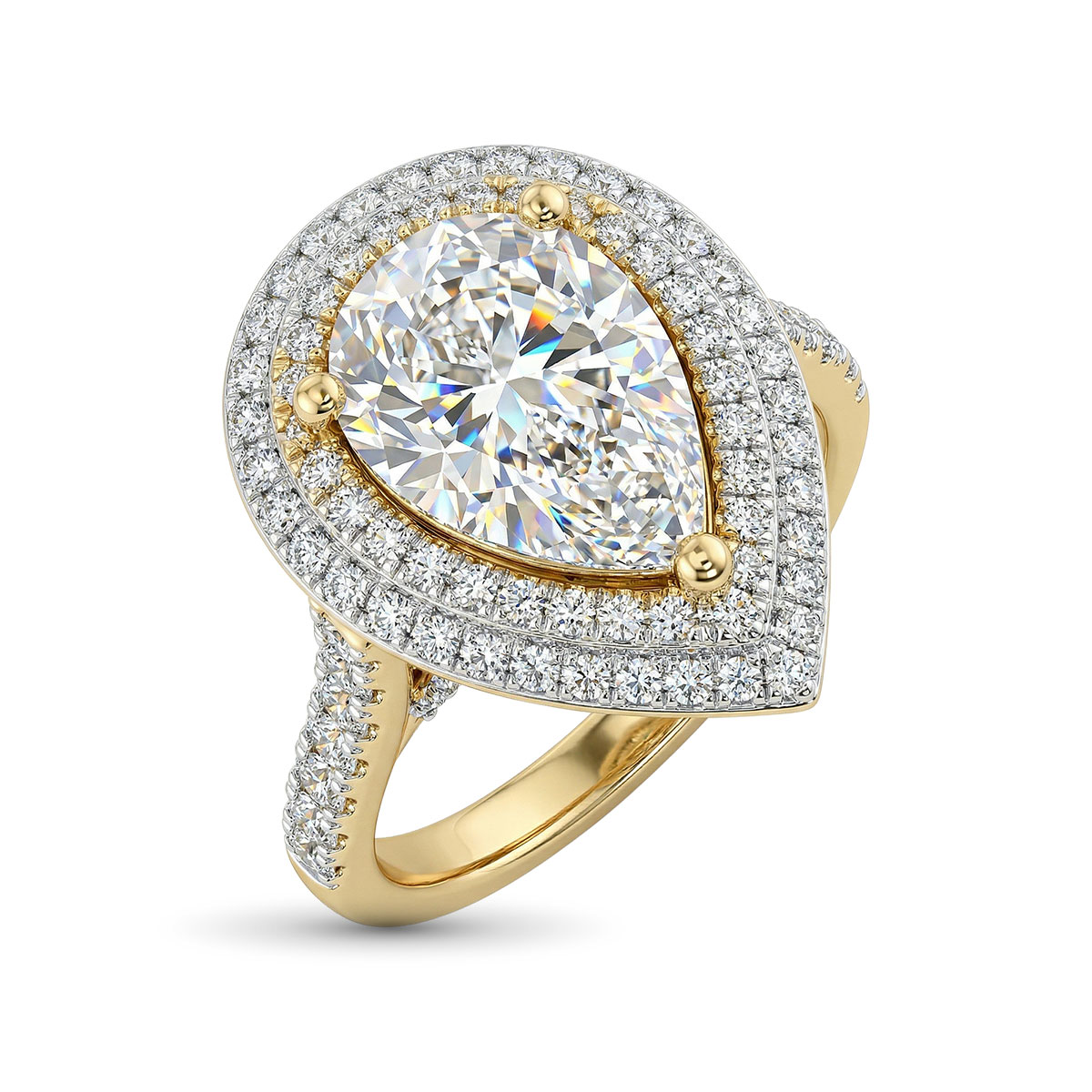 Кольцо из желтого золота с бриллиантами