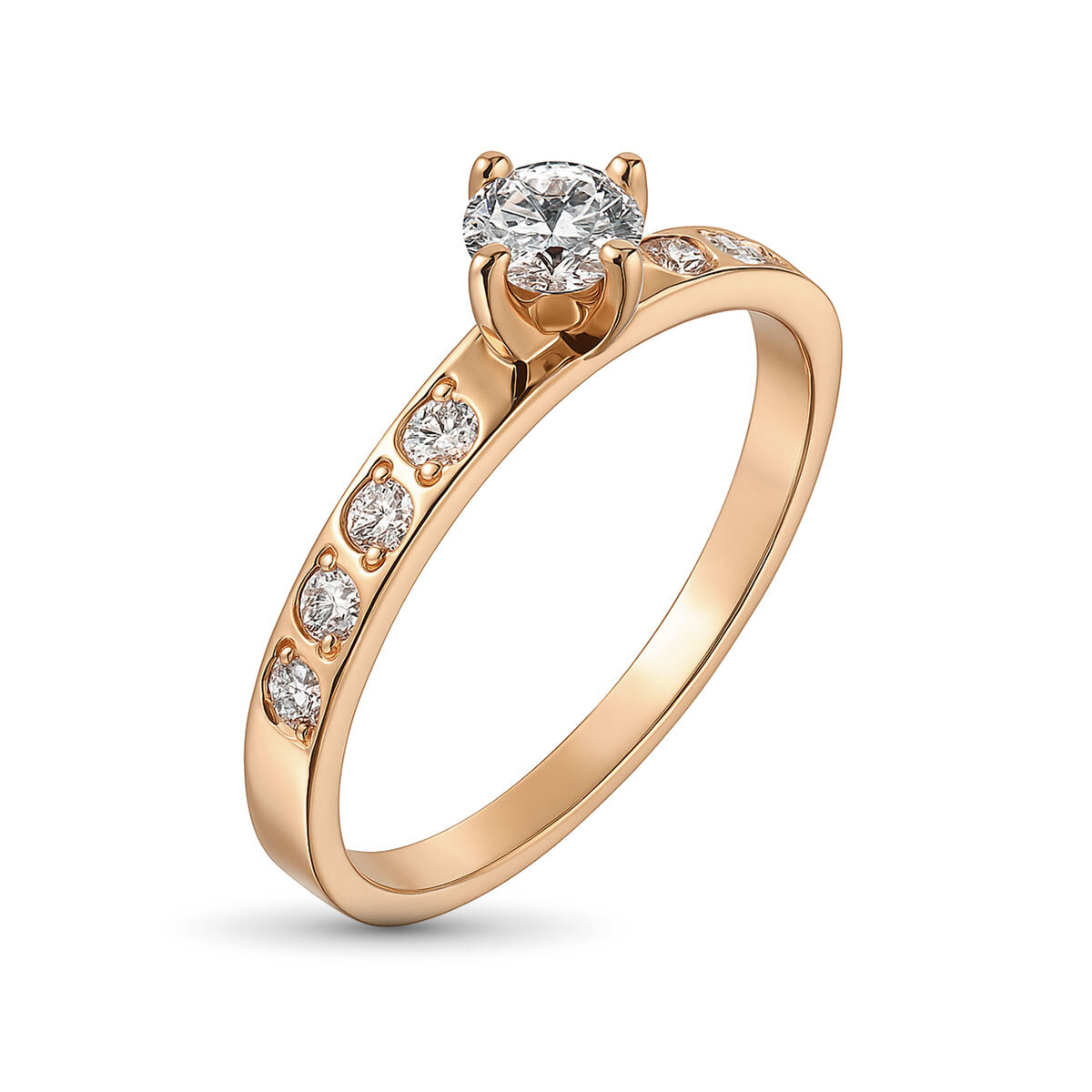 Кольцо из красного золота с бриллиантами