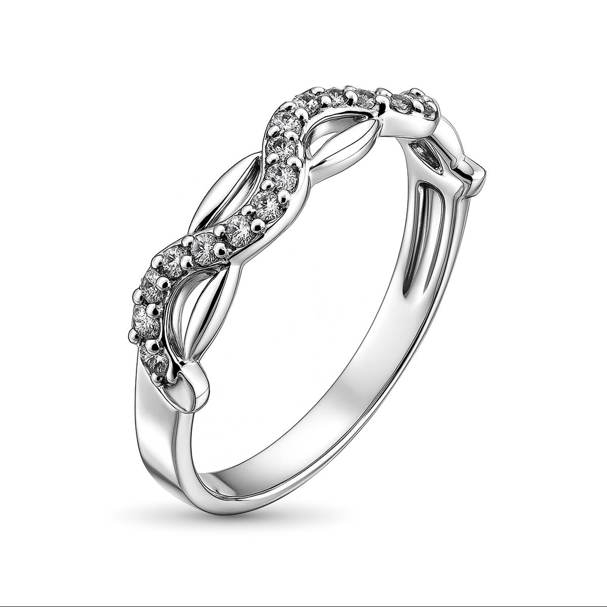 Кольцо из белого золота с бриллиантами