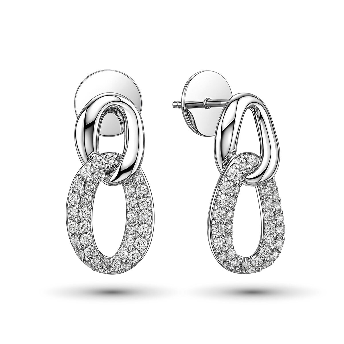 Серьги из белого золота с бриллиантами