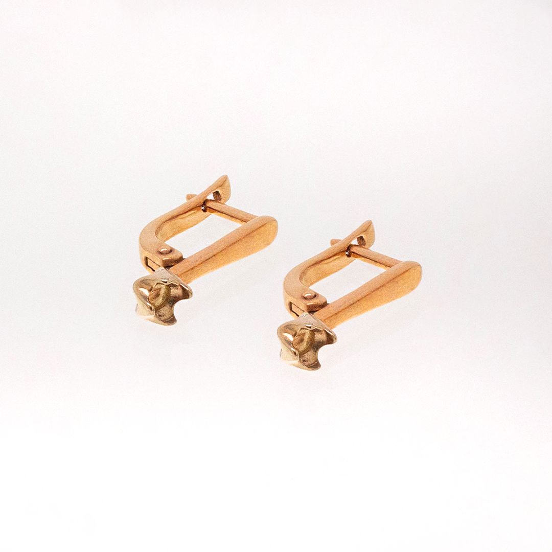 Серьги из комбинированного золота