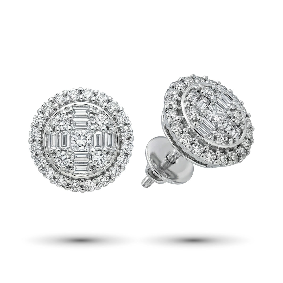 Серьги из белого золота с бриллиантами