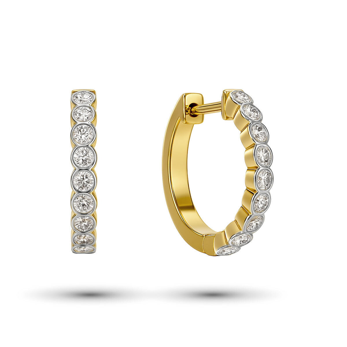 Серьги из желтого золота с бриллиантами