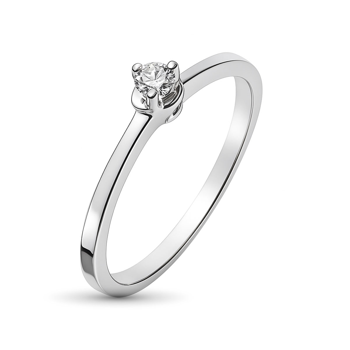 Кольцо из белого золота с бриллиантом