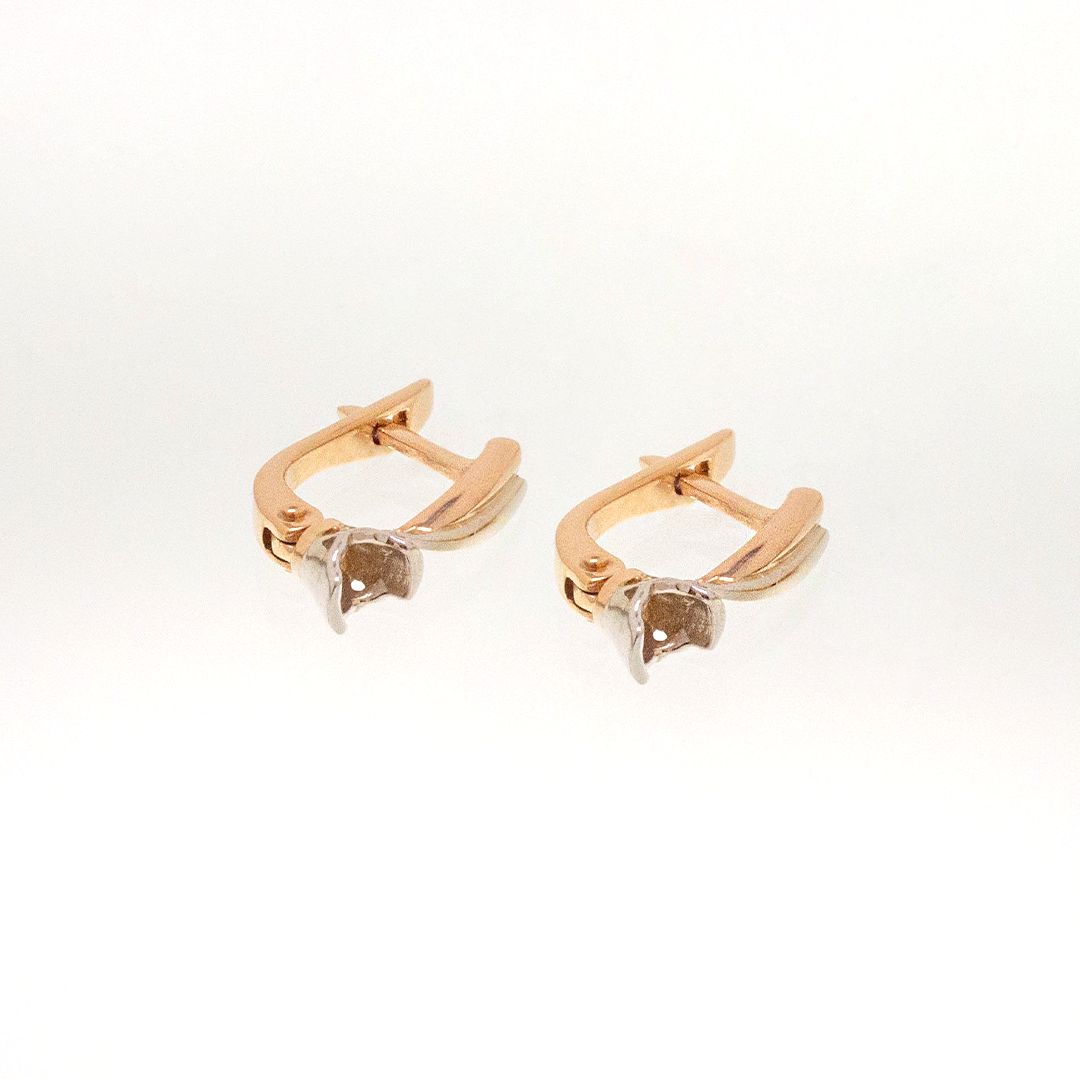 Серьги из комбинированного золота