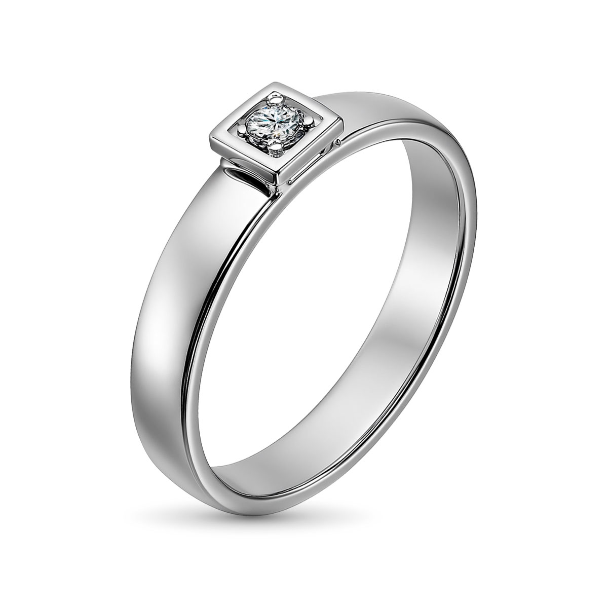 Кольцо из белого золота с бриллиантом