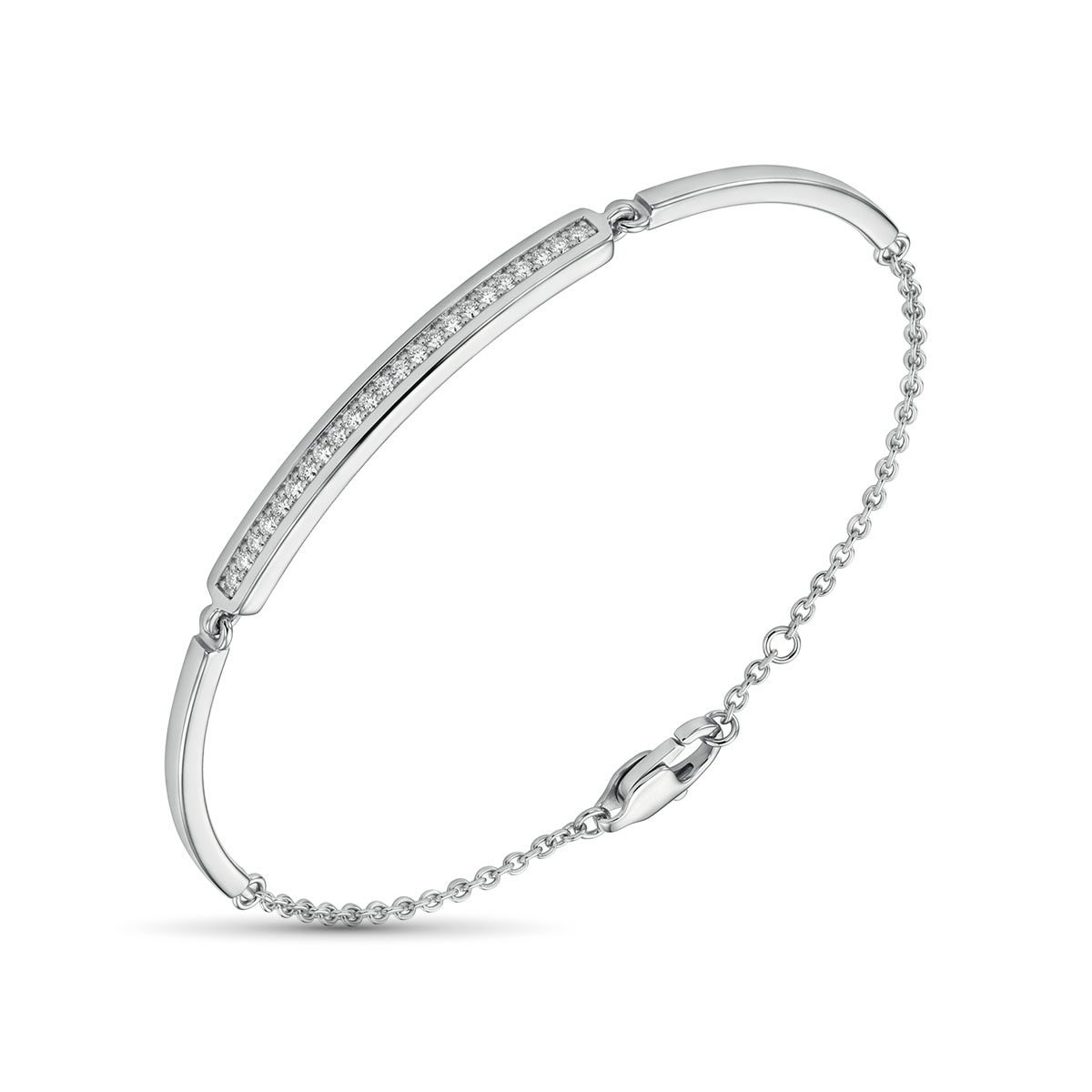 Браслет из родированного золота с бриллиантами