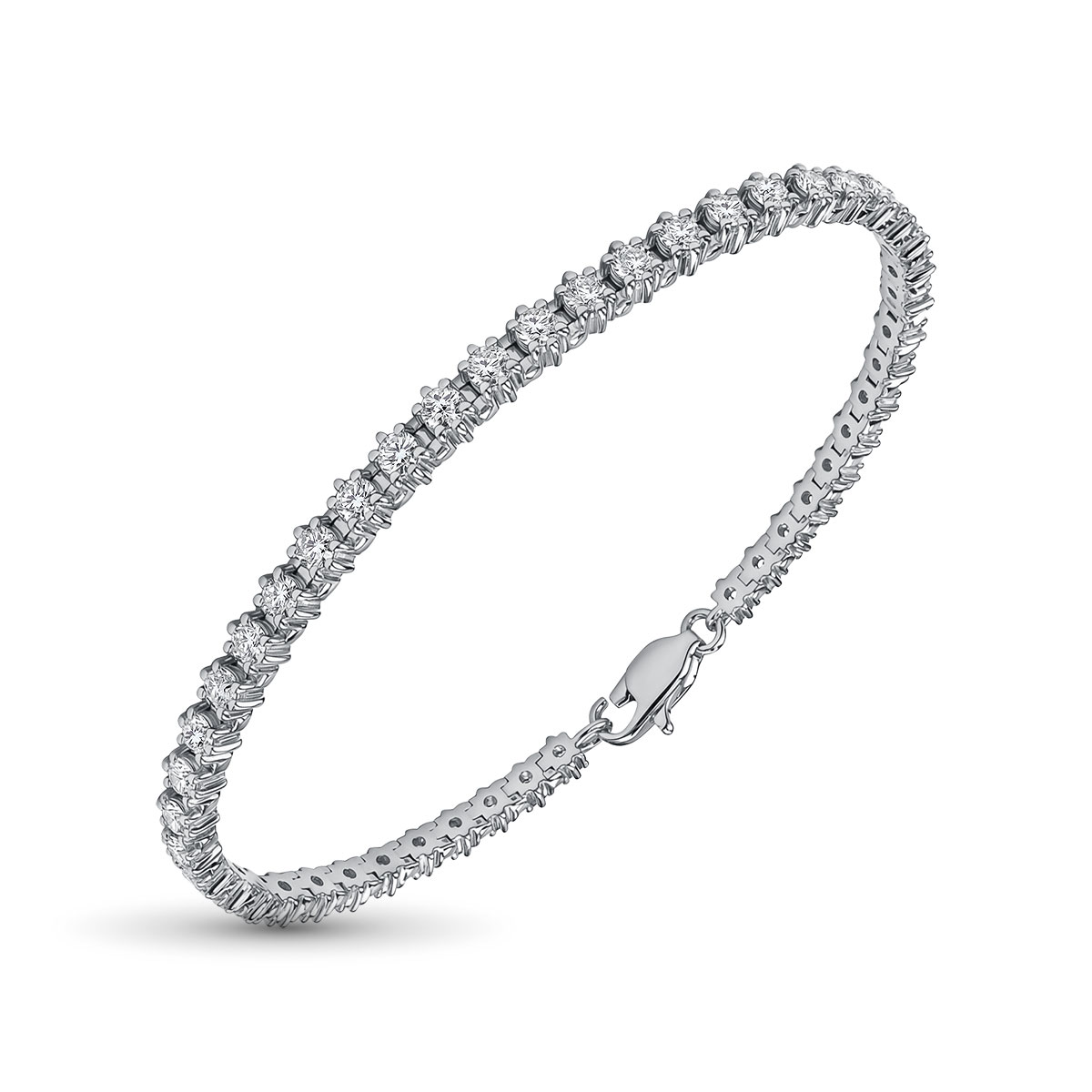 Браслет из родированного золота с бриллиантами