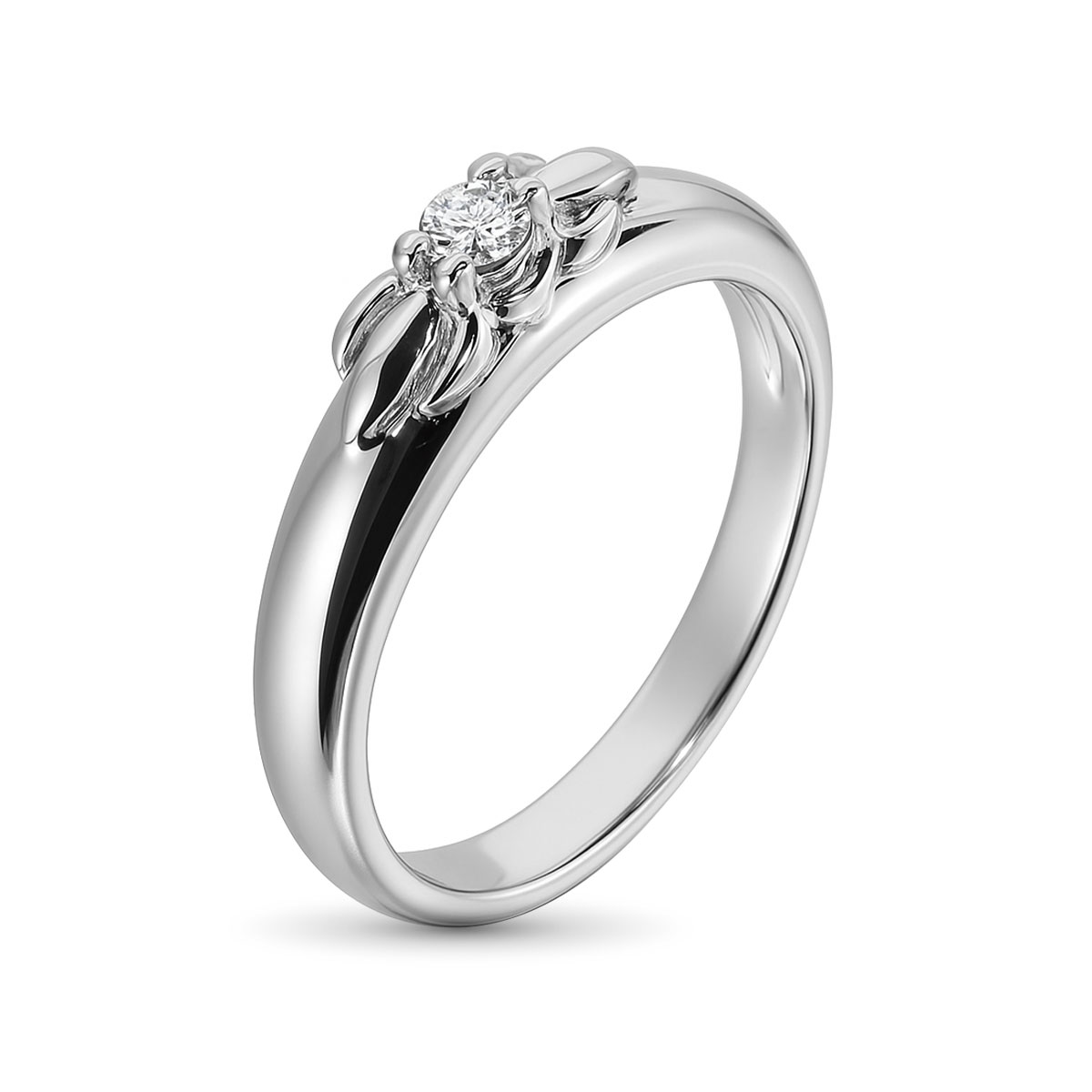 Кольцо из белого золота с бриллиантом