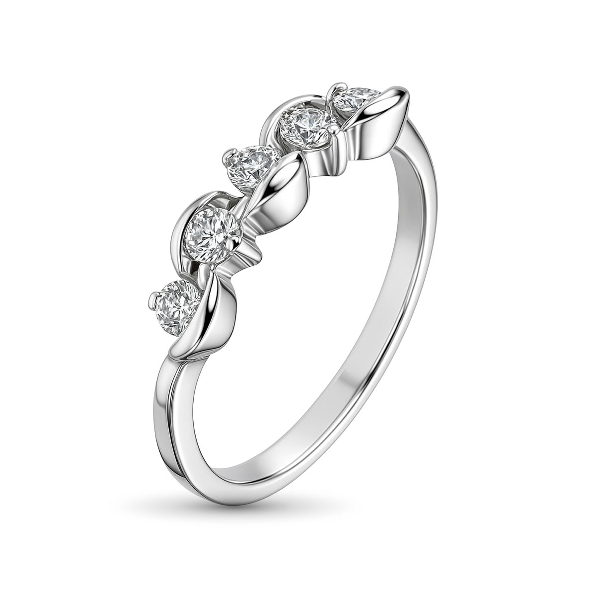 Кольцо из белого золота с бриллиантами