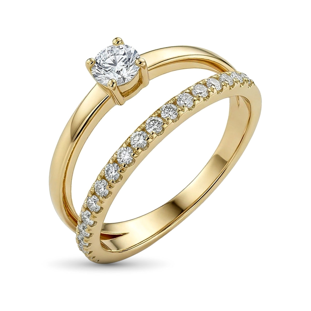 Кольцо из желтого золота с бриллиантами