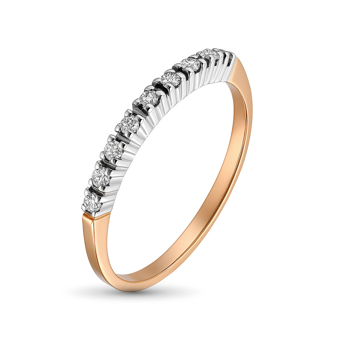 Кольцо из комбинированного золота с бриллиантами