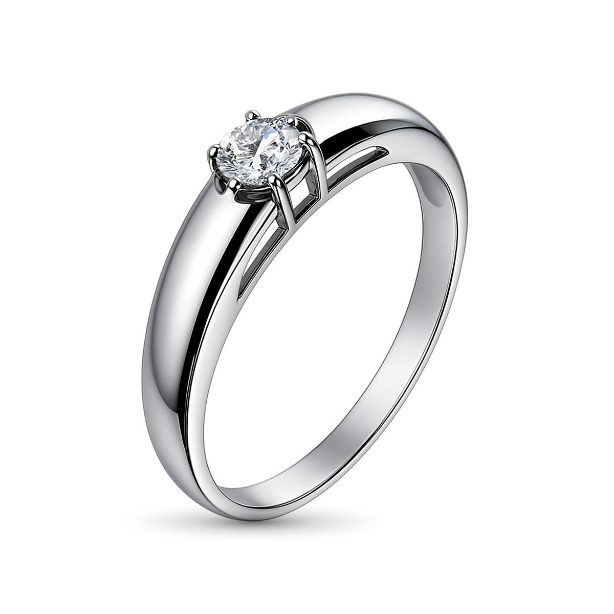 Кольцо из белого золота с бриллиантом