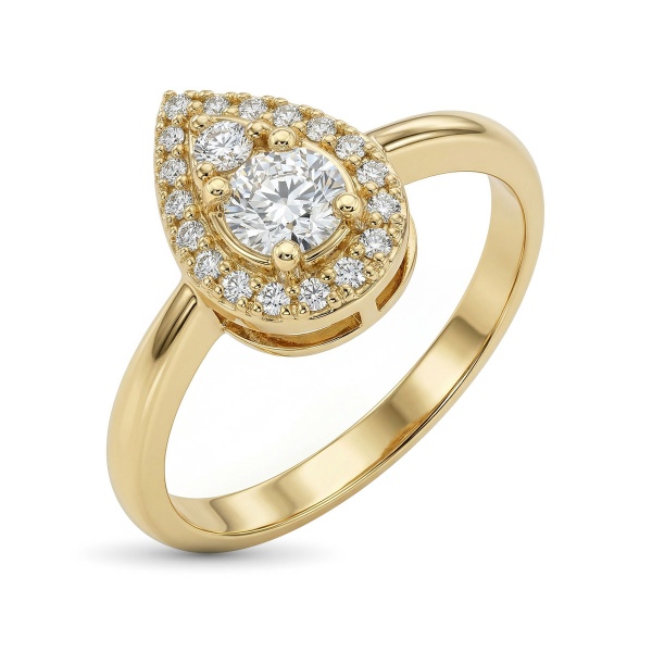 Кольцо из желтого золота с бриллиантами