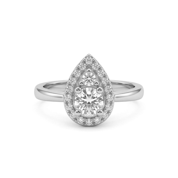 Кольцо из родированного золота с бриллиантами