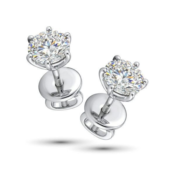 Серьги из белого золота с бриллиантами