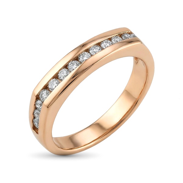 Кольцо из красного золота с бриллиантами